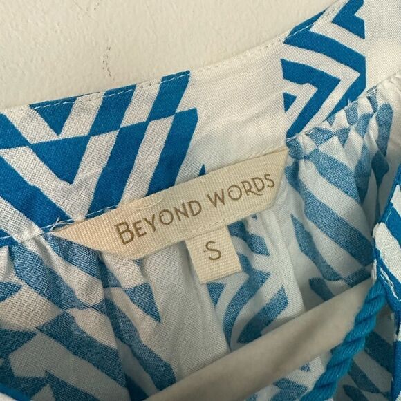 Beyond Words Boho Tiered Mini Dress S - Picture 5 of 6